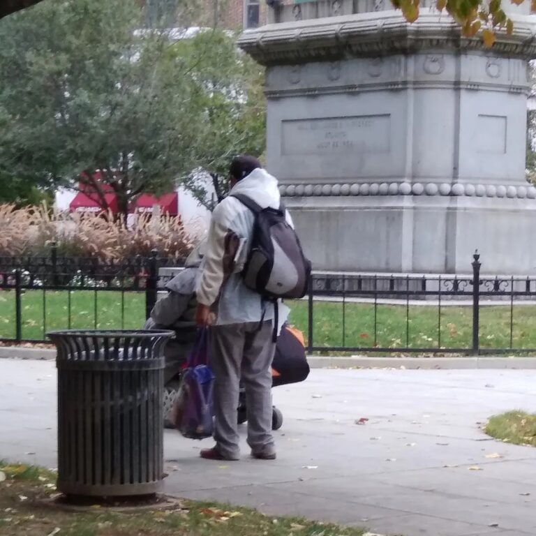 Homeless Man with Backpack