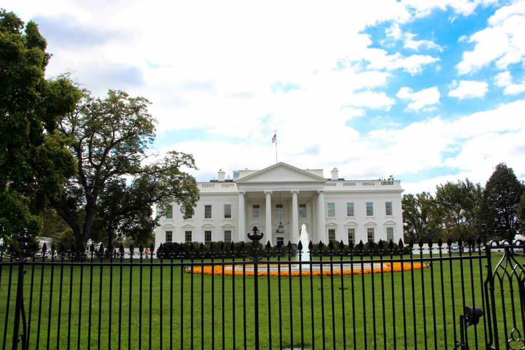 The White House view from Lafayette Park