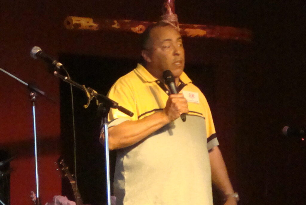 George speaking at a church conference